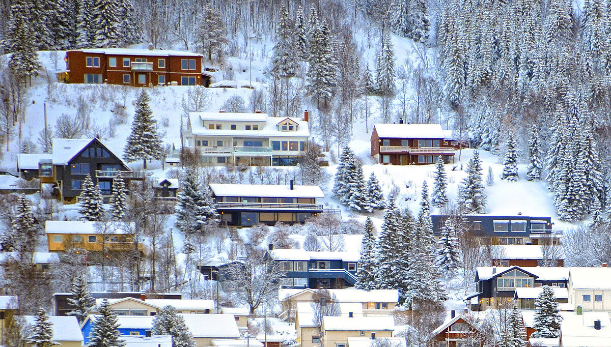 white snow covering Tromso