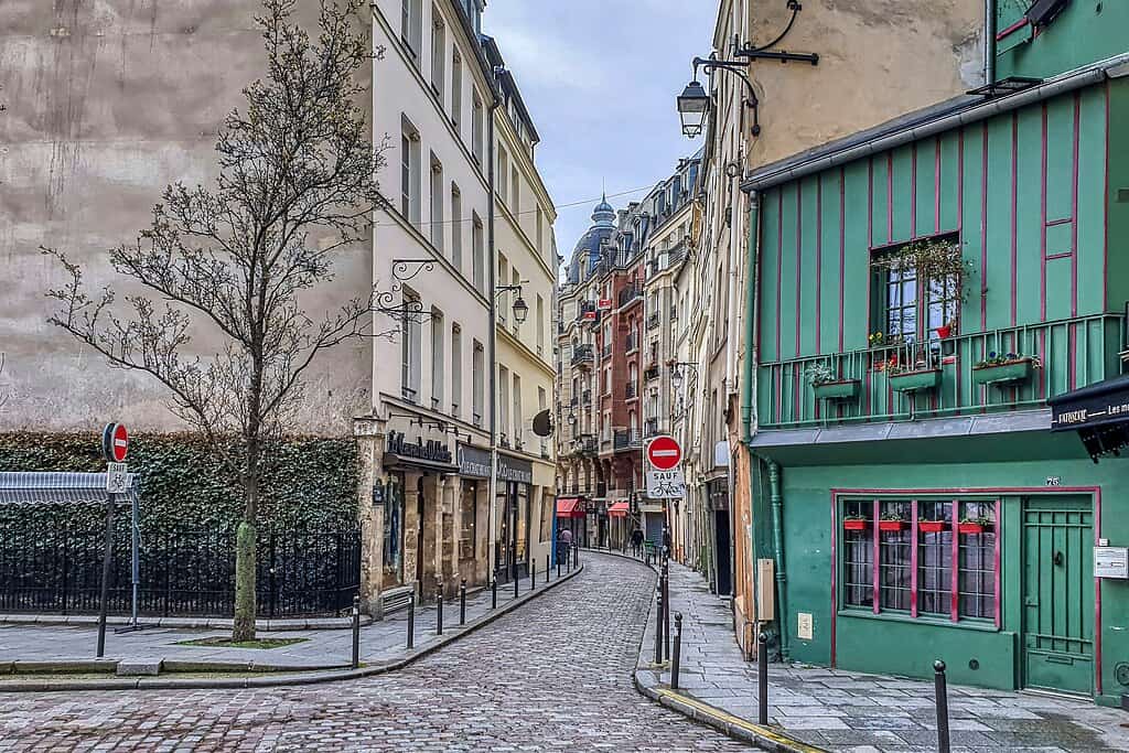 old street in Latin quarter of Paris