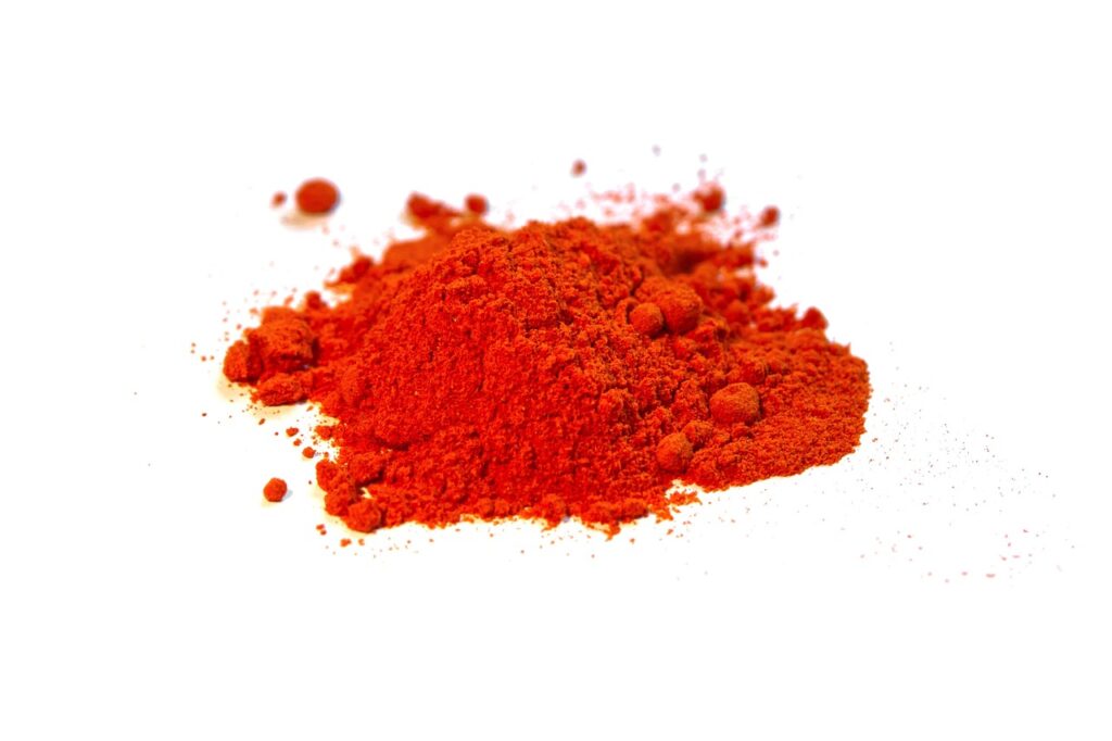 red powder for cosmetics